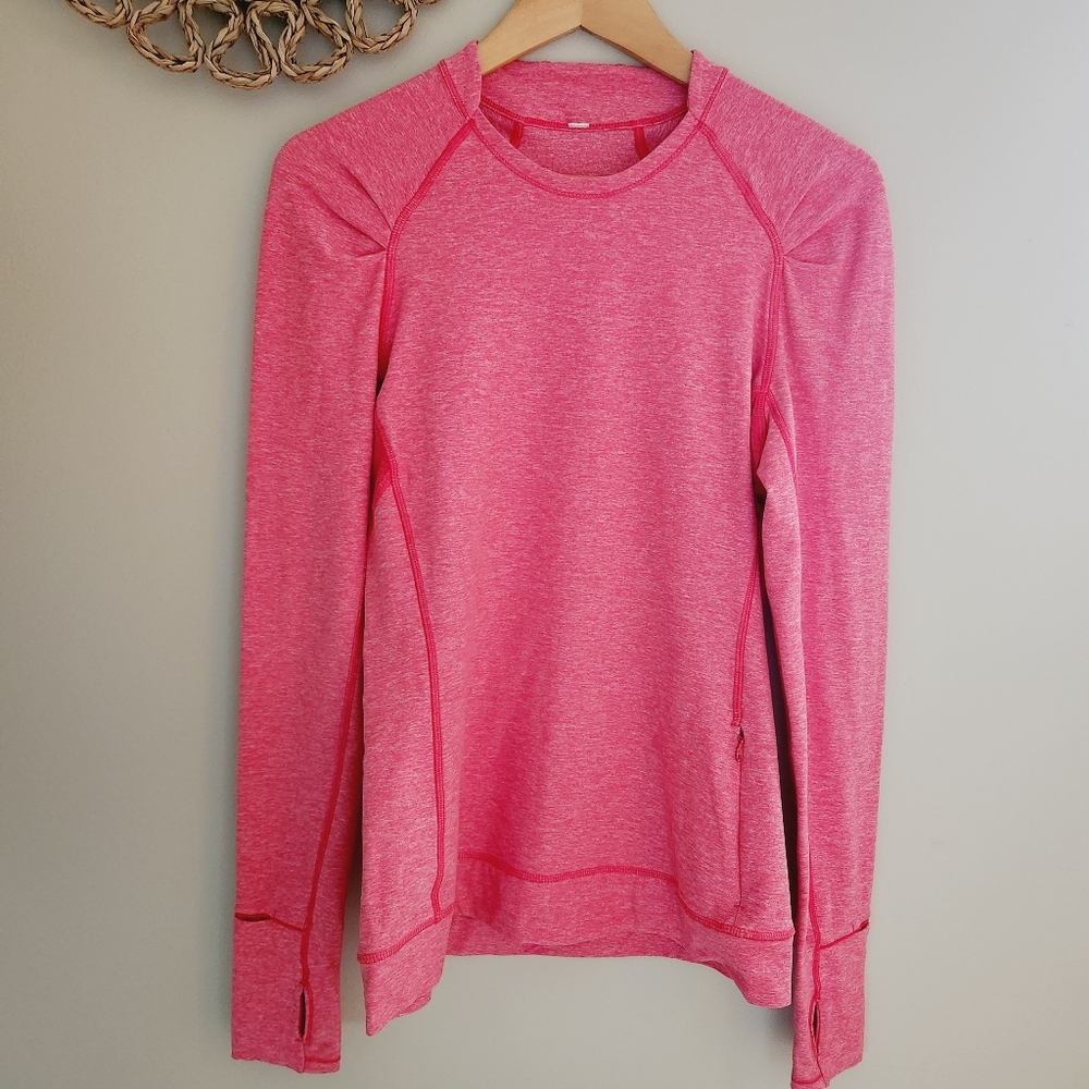 Lululemon Think Fast Longsleeve Heathered Boom Juice Size 8